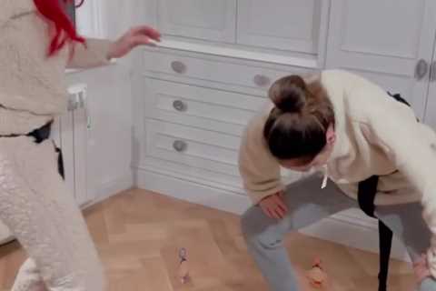 Stacey Solomon plays bizarre game of ‘sumo squats’ with lookalike sister Jemma