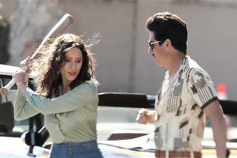 Sofia Vergara chases her co-star with a bat while filming ‘Griselda’