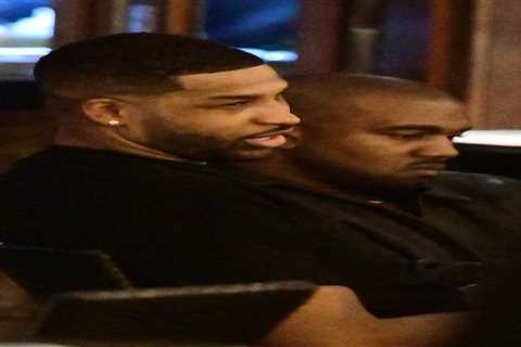 See Kanye West & Tristan Thompson laugh and joke at dinner as both men remain on the outs with..