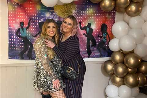 Gogglebox’s Izzi and Ellie Warner look worlds away from the sofa as they glam up for Abba night