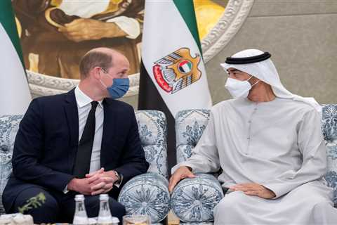 Prince William wears face mask as he visits United Arab Emirates on behalf of the Queen