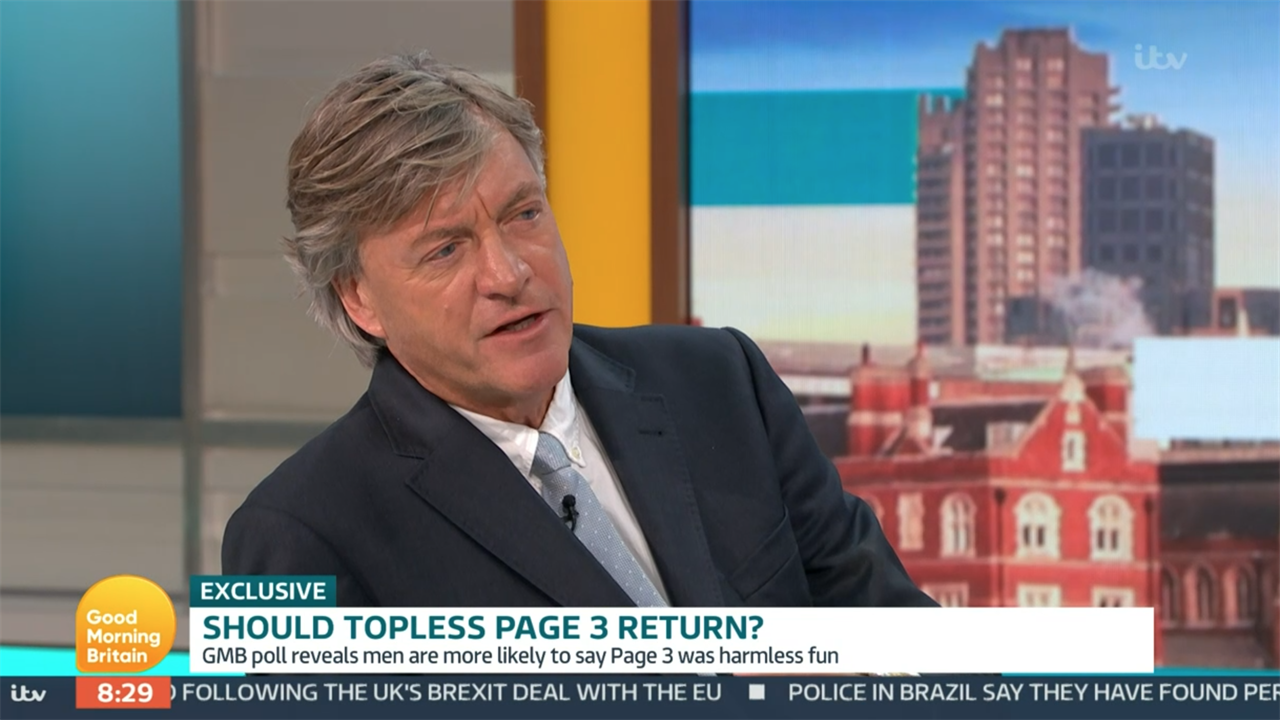 Awkward moment Richard Madeley asks ex-Page 3 star Sam Fox if she’d pose topless at 56 – live on GMB