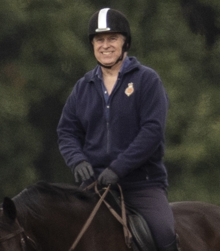 Prince Andrew smiles as he rides horse hours after pal Ghislaine Maxwell is jailed for grooming girls with Epstein