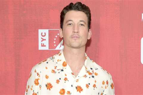 Miles Teller wears a floral print shirt to the FYC event The Offer.