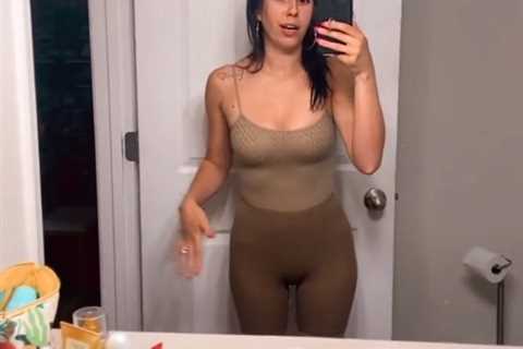 Teen Mom star Vee Rivera shows off butt in see-through shorts from Kim Kardashian’s SKIMS line in..