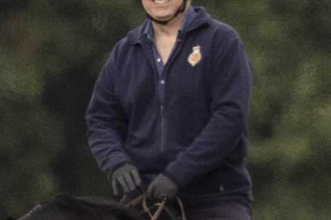 Prince Andrew smiles as he rides horse hours after pal Ghislaine Maxwell is jailed for grooming..