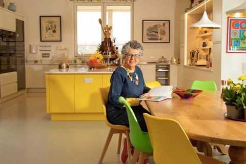 Inside GBBO star Prue Leith’s home with amazing bright yellow kitchen