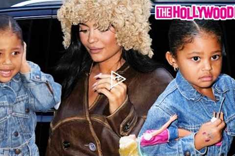 Kylie Jenner Protects Scared Baby Stormi When Mobbed By Paparazzi During Lunch At JG Melon In N.Y.