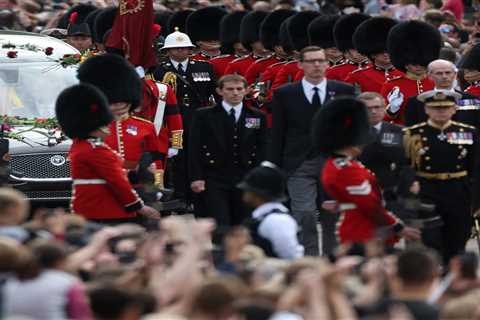 Viewers all have one question about a man walking ahead of the queen’s hearse on the way to Windsor