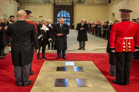 Charles unveils plaque in honour of the Queen as he carries on a day before Meghan & Harry..