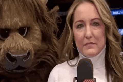 Oklahoma City Thunder mascot terrifies reporter Brooke Olzendam in viral prank: video