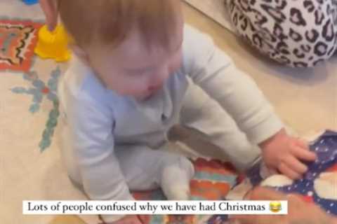 Love Island’s Olivia Bowen confuses fans as she lets baby son open his Christmas presents a WEEK..