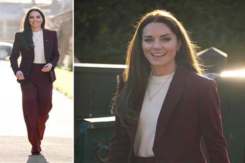 Princess Kate beams as she meets England’s Wheelchair Rugby League champs after taking on Prince..