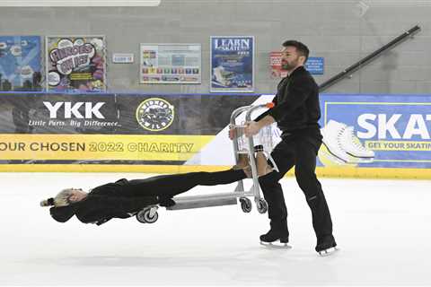 Dramatic moment Dancing on Ice’s Mollie Gallagher attempts the head-banger with a shopping trolley..