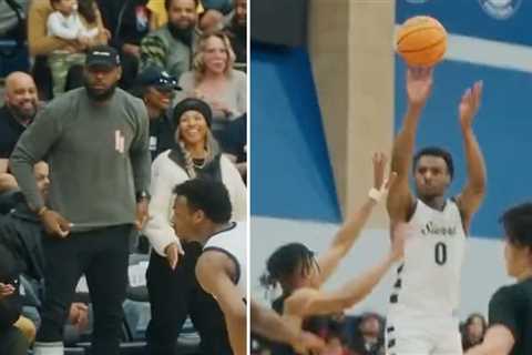 Injured LeBron James Attends Son's Playoff Game, Bronny Goes Off!