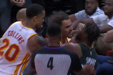 Marcus Smart ejected after wrestling Trae Young to ground in scuffle