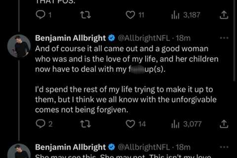Broncos reporter Benjamin Allbright makes bizarre, late-night Twitter confession about sexting ex