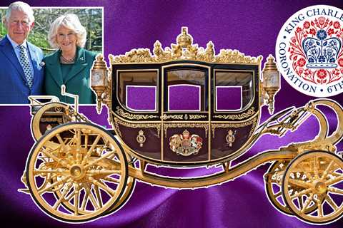 Inside the King’s Coronation coach with crown from Lord Nelson’s flagship and air-con