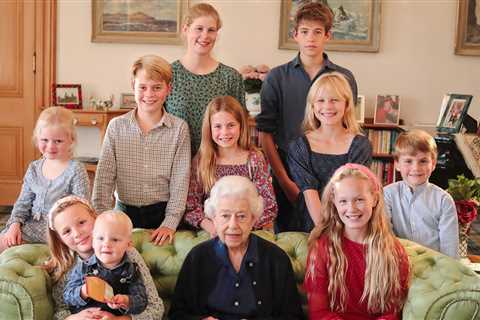Queen smiles with great grandkids in snap shared on what would have been her birthday – but Archie..