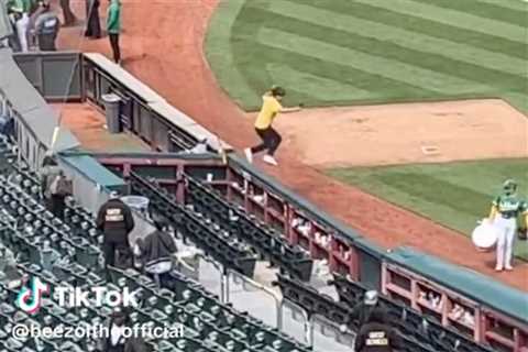 Oakland A’s fan storms field, runs bases — and no one cares enough to stop him