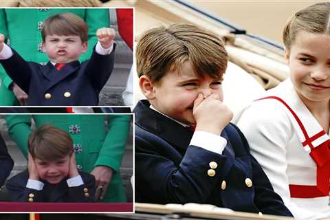Prince Louis steals the show AGAIN as cheekiest royal plays up in carriage ride and balcony at..