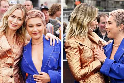 Florence Pugh Perfectly Helped Emily Blunt With A Wardrobe Malfunction At An Oppenheimer Red Carpet
