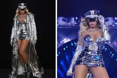 Beyoncé Performed in a Silver Metallic Futuristic Dundas World Stage Costume on her Renaissance Tour
