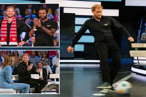 Prince Harry fails miserably in football shootout live on TV… but a German MP scores two in a row