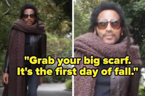 Lenny Kravitz Announced The Beginning Of Fall With His Signature Gargantuan Scarf, And Everyone Is..
