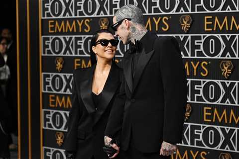 Travis Barker Makes Out With Kourtney Kardashian on Emmys Red Carpet: See the Photo