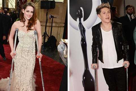 15 Times Celebs Wore Casts, Slings, And Crutches On The Red Carpet (And Why)