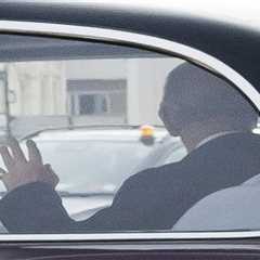 King Charles waves to the public as he arrives in London after Prince William pulls out of memorial ..