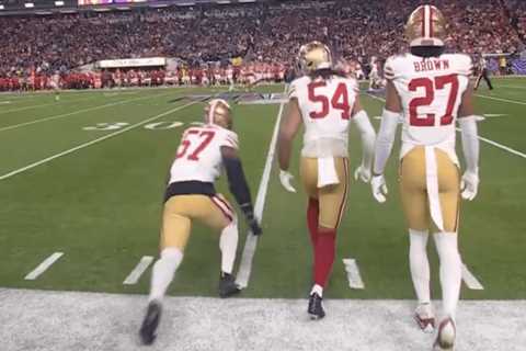 49ers’ Dre Greenlaw suffers freak Super Bowl 2024 Achilles injury jogging onto field