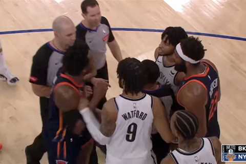 Cam Thomas shoves Jalen Brunson, OG Anunoby steps in as Knicks-Nets ending gets heated