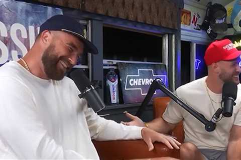 Travis Kelce Dances Around Podcast Hosts Referencing Taylor Swift's Exes