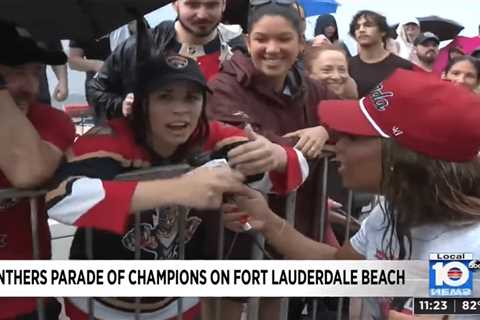 Panthers fan drops f-bomb in TV interview during rainy, boozy Stanley Cup parade