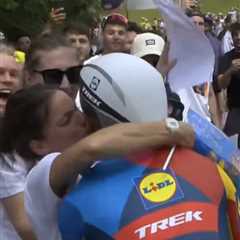 Cyclist Julien Bernard fined after stopping to kiss wife during Tour de France