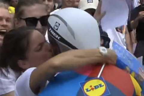 Cyclist Julien Bernard fined after stopping to kiss wife during Tour de France