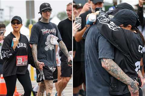 Kourtney Kardashian and Travis Barker Embrace at 'Run Travis Run' 5K