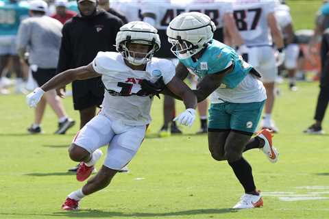 Rondale Moore carted off, taken to hospital with leg injury as Falcons abruptly end practice