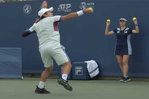 Yoshihito Nishioka snaps in epic ball-smashing meltdown at Cincinnati Open