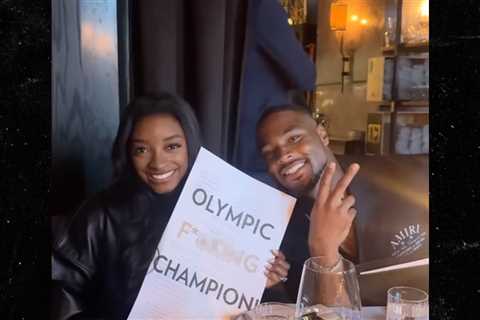 Simone Biles Poses with 'Olympic F***ing Champion' Menu