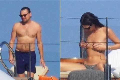 Leonardo DiCaprio and Vittoria Ceretti Tan on Yacht in Cannes