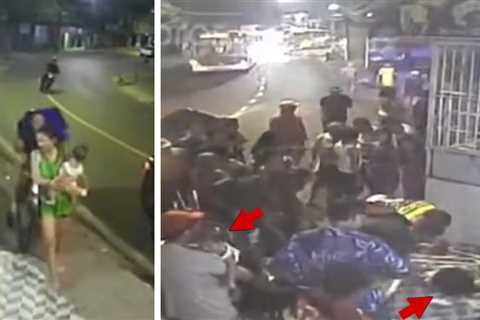 Motorcycle Runs Over Woman and Baby In Brazil, Seen On Surveillance Video