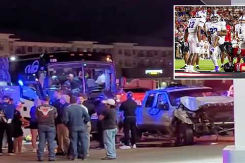 Abilene Christian football team bus involved in crash that leaves four injured, suspect charged..