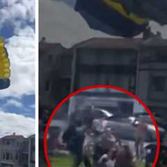 Navy Parachutist Crash-Lands on Woman, Teen at Fleet Week Event, on Video