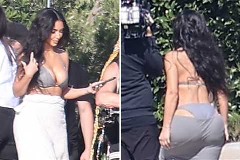 Kim Kardashian Shows Off Curves on Birthday While Filming With Family