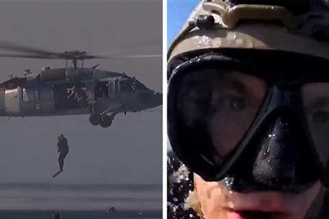 Rob Gronkowski Jumps Out of Helicopter on Live TV