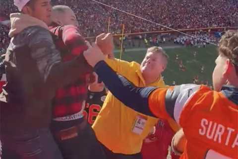 Security guard sucker-punched in wild Chiefs-Broncos fan brawl