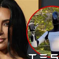 Kim Kardashian Gets Cozy With Tesla Robot in New Photo Shoot